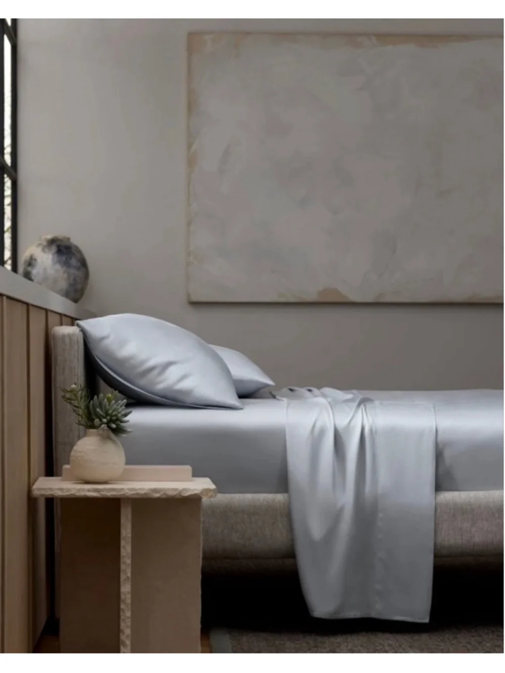 New Cozy Earth Bamboo Flat Sheet Light Shore Blue Queen